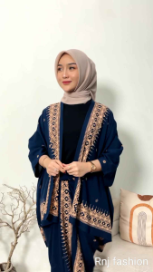 Setelan Baju Kondangan Cardigan Rok Lilit Kabaya Kekinian Batik Elsa