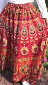 Hippy กระโปรง กระโปรงโบฮีเมียน ใหญ่ช้าง สไตล์ชนเผ่า ตัวยาว ถูกเสริม สามารถส่งไปที่ตัวเองได้