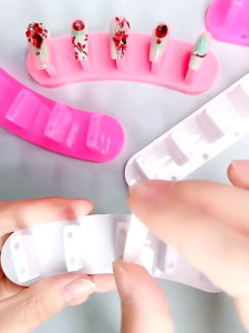 Set 3 đế gắn móng giả bằng nhựa tập vẽ tập sơn móng tay nail