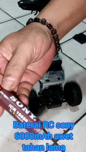 Termurah!.. Baterai mobil remot RC 6000mAh 18650 3.7V soket hitam kualitas awet tahan lama