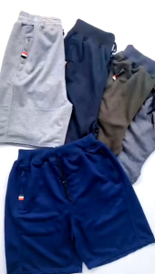 Paket 5Pcs Celana Pendek Bebyterry Saku Resleting Pria Wanita Santai