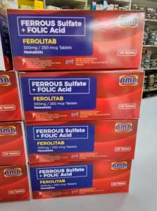 FERROLIC / FEROLITAB Ferrous Sulfate + Folic Acid 100 Tablets