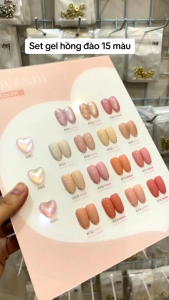 Set sơn gel màu Hồng sữa Pastel GOVANDI 15 màu chai sơn 15ml ( tặng kèm bảng màu)