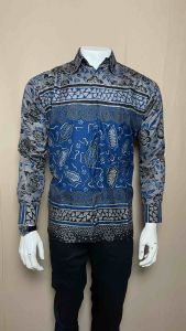 Kemeja batik pria motif godong gedang