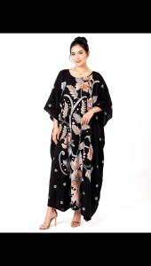Kaftan Dubai Hot item Exclusive design Digital printed New arrival Muslim fashion square neck polyester material Ready stock Malaysia (COD) available for All Malaysia tranding design baju tedur harga murah fast delivery.