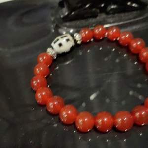 四眼天珠红玛瑙8mm手链Four-eyed Dzi agate bracelet