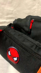 Waistbag anak laki-laki karakter spiderman kapten CA plus topi - tas anak
