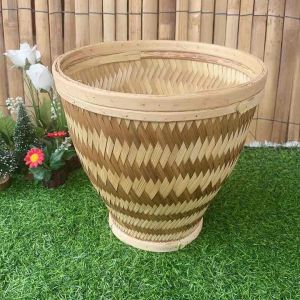 มวย หวด แบบลาย รุ่นสองขอบตอกตะปู สำหรับหม้อนึ่งเบอร์ 22 นึ่งข้าวเหนียวได้ครั้งละ 2-3 กิโล