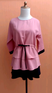 atasan wanita coksu M L blouse pinggang serut cute kerja kuliah