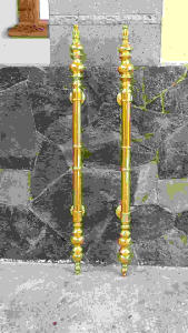 Handle Pintu Rumah Utama Kuningan Antik Motif Mahkota Polos Gold 92 cm 2 pcs