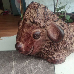 กระถางดินเผา กระถางปลูกต้นไม้ แกะน้อย ขนาด 7"x 9"