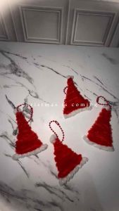 Gantungan Kunci Tas Natal Christmas Keychain Ganci Xmas Theme Key Chain Kawat Bulu Pipe Cleaner Fashion