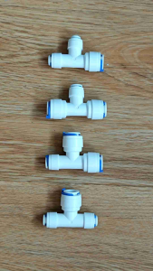 สามทาง ฟิตติ้ง อุปกรณ์สำหรับเครื่องกรองน้ำ ต่อกับไส้กรองน้ำ ต่อกับโซลินนอยด์วาล์ว มีแบบ เกลียวนอก สวมเร็ว ขนาด 1/4“ 3/8” (รบกวนดูตารางขนาดสินค้าก่อนสั่งด้วยค่ะ)