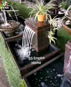 S19 Lines Feng Shui 2x2 Water Pond Fountain Kolam Air Sandstone Garden Water Feature 风水流水喷泉瀑布池 Fish Waterfall Home