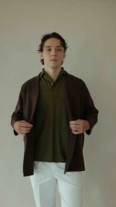 Thesilverneedle - Double breasted wool blend knit blazer เสื้อแจกเกตเบลเซอร์นิตติ้งผสมวูลแขนยาว กระดุมคู่