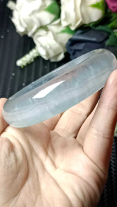 Premium Quality Healing Crystal Blue Fluorite Bangle 59mm 精品稀少发丝萤石意境美手镯 59mm