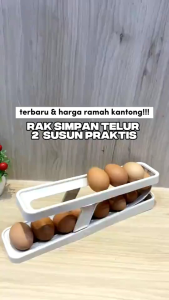 RAK TELUR 2 TINGKAT / TEMPAT PENYIMPANAN TELUR 2 SUSUN MINIMALIS - MURAH TERBARU