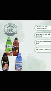 Nước xả vải Junco dạng chai 800ml hương nước hoa thơm ngát bền lâu.