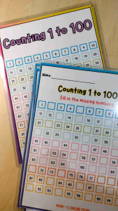 Write and Wipe 2 in 1 Counting Numbers/ A4 size Laminated Chart