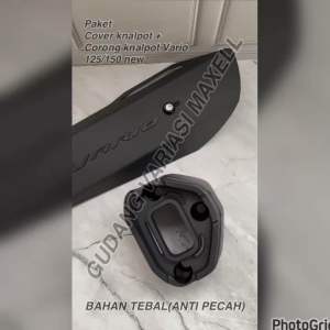 Paket Komplit Cover Knalpot Vario 125/150 New + Corong Knalpot + 2Pcs Baut Bahan Anti Pecah
