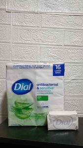 Pack of 16 Bars Dial Antibacterial&Sensitive Aloe Deodorant bar soap total net 1.81kg (113g each)