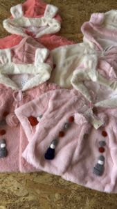 Jaket Bulu Anak Motif Kupluk & Topi Bulu Halus Usia 1-4 Tahun