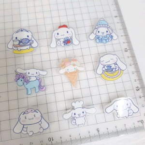三丽鸥玉桂狗亚克力卡通胸针书包铅笔盒别针徽章挂件 Cinnamoroll Brooch Acrylic Badge Pin School Bag Diy Decoration Kerongsang Budak Hiasan Beg XZ02