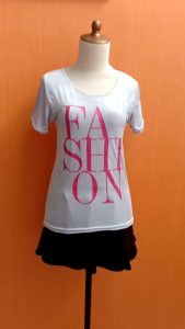 atasan kaos wanita velvet abu muda pastel VITACIA cewek S M lengan pendek santai