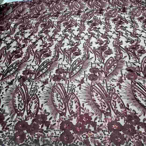 Murah! kain tulle squen/bahan kebaya motif Salur full payet squen motif baru!