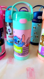 Authentic THERMOS FUNTAINER 12oz Stitch Vacuum Insulated Stainless Steel Kids Straw Water Bottle