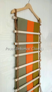 Gantungan Hijab Kayu Model Tangga ( Plus Hanger ) Ladder Hanger Aesthetic 8 Susun Macrame Warna