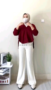 Celana Cutbray Knit Wanita: Highwaist Knit Cutbray Wanita Premium