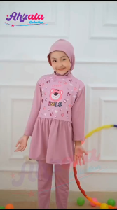Ahzata Setelan Baju Renang Anak Perempuan Plus Hijab Swimmer Anak