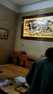 Bức họa tranh đồng mạ tam khí " VINH QUY BÁI TỔ "