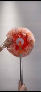 GOOD LLAMA Orange Extendable Microfiber Dust Sunflower Mop Rotating Head Removable Cloth Mop Lantai