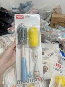 Bộ cọ rửa bình sữa núm ty 4 chi tiết Moonship 359 355 cao cấp