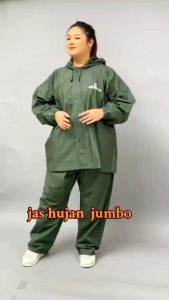 Jas Hujan Setelan Pria Wanita Dewasa Rain Coat Mantol Jumbo PVC Tebal Tidak Rembes by ATREO Jas Hujan