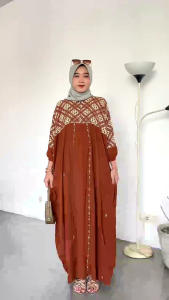 Kaftan rayon jumbo terbaru kekinian gamis rayon premium nyaman simple dan elegan