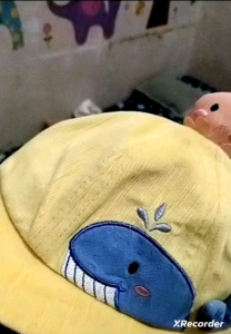 CAE - Topi Anak Laki Perempuan 0-2 tahun Blue Whale Bucket Hat Import