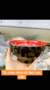 Tô nhựa xoắn melamine 2 lớp đỏ đen cao cấp đủ size