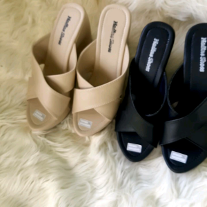nadine olshop sepatu sandal wesges wanita slop silang trendy na002