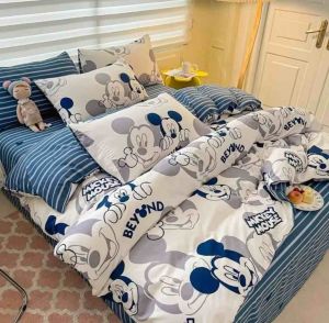 ผ้าห่ม ผ้าปูที่นอน (ลายมิกกี้) ขนาด 3|5|6 🛌 ฟุต เนื้อผ้าคอตตอน 100% หนานุ่ม สีไม่ตก 🛒🌷🌸🌈