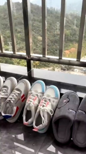 Double Hanger Sepatu Sandal Topi Tas Jemuran Sepatu Sandal Gantungan Sepatu Sandal tas Serbaguna