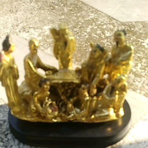 องค์แปดเซียนงานเรซิ่นชุบทองเค
