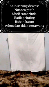 Kain sarung motif samarinda putih batik printing bahan katun adem tidak nerawang