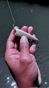 UMPAN HAMPALA LURE CASTING POPPER KAYU NATURAL