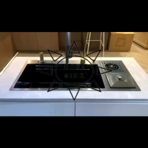 Kitchen Sink 9245 Modern Luxury Black Lengkap Kran Tarik Water fall/Wastafel Modern/Tempat cuci piring/ Wastafel cuci piring Kitchen Sink Model Top Table - Lazada