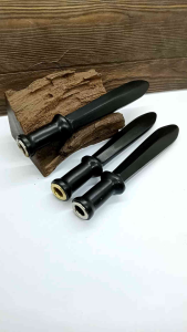 Once cangklong kayu kelor hitam motif pedang D07