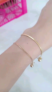 gelang tangan rantai kasandra flexi+1bel/perak asli silver 925 lapis emas/perhiasan fashion wanita terbaru