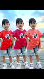 Baju Kaos Crop Serut Anak Perempuan Tali Pinggir Cotton Combed Usia 1-10 tahun